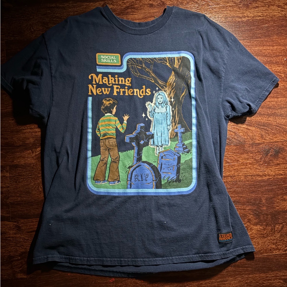 Navy Blue Graphic Tee - Making New Friends